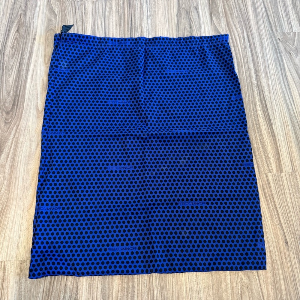 Rebecca Minkoff Large Polka Dot Dust Bag Blue Black Travel Storage Pouch